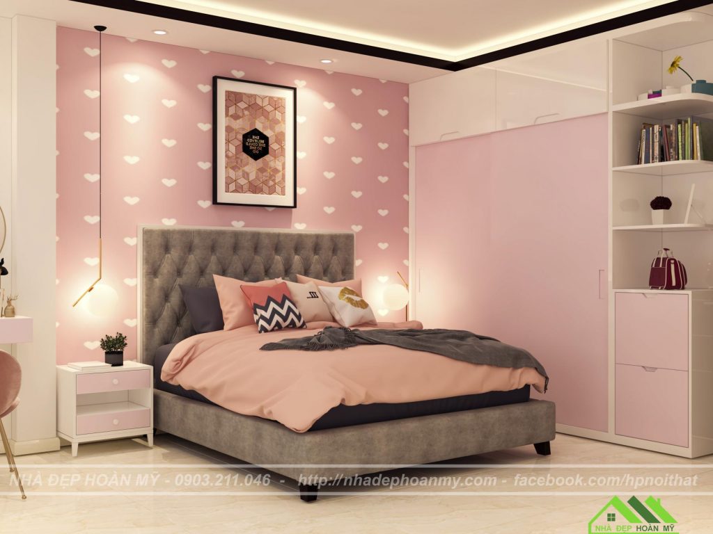 thiết kế phòng ngủ bé gái-Nội thất onekid